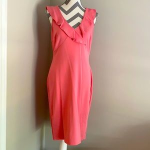 Peach colored V-neck dress